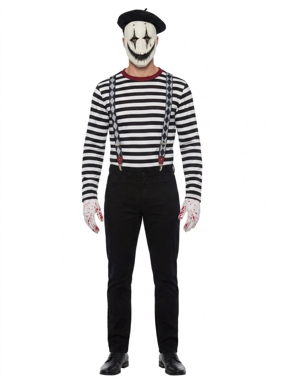 Spirit Halloween Creepy Mime Adult Costume 5-Piece Set Size Large